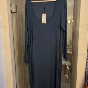 Universal Standard. Deep LagoonBlue Long Sleeve Dress. L (22/24)